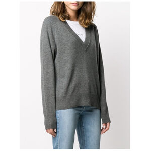 EQUIPMENT Women’s Madalene V neck Cashmere Sweater Size XXS Grey NEW